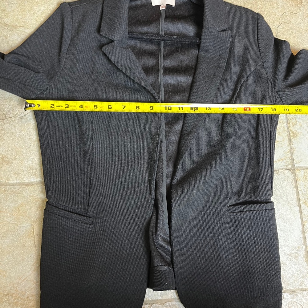 Skies Are Blue Black Blazer S Roll Sleeve Work Career Casual Jacket Office Corp - Picture 11 of 11